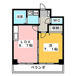 Success1 1LDKの間取図画像