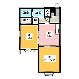 コーポ昭徳 2DKの間取図画像