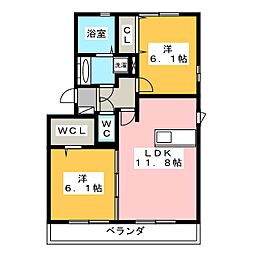 A-Room 2LDKの間取図画像