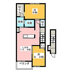 アルジャン 2LDKの間取図画像