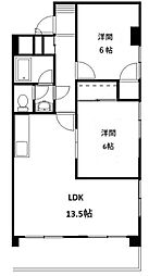 ファミール楊子 2LDKの間取図画像