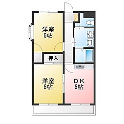 ファミールひろの 2DKの間取図画像
