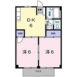 メゾンCELINE 2DKの間取図画像