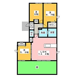 メゾンルミエール 3LDKの間取図画像