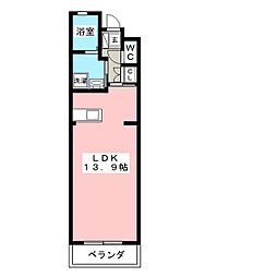 ルシェリア原島 ワンルームの間取図画像
