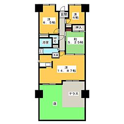 セントラルガーデン西館 3LDKの間取図画像