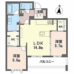 グラン佐藤 2LDKの間取図画像