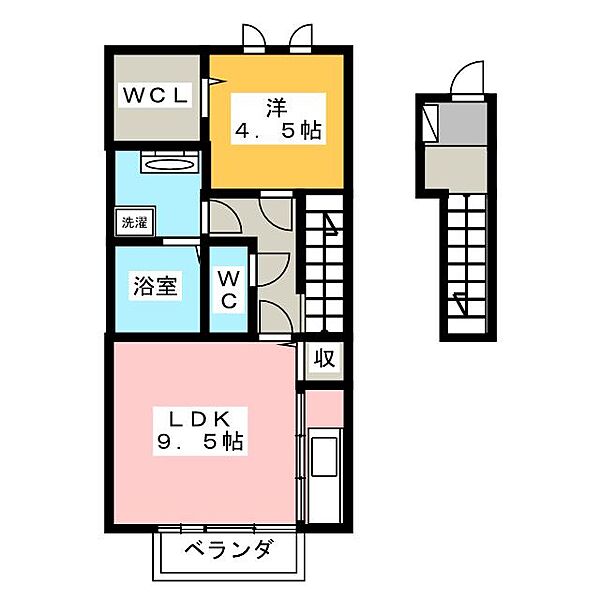 エスポワール岡宮 ｜静岡県沼津市岡宮(賃貸アパート1LDK・2階・46.96㎡)の写真 その2