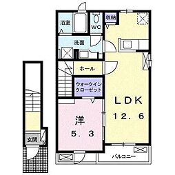 トーゴＨ 2階1LDKの間取り