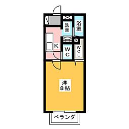 エストライフ駿河台A 1Kの間取図画像