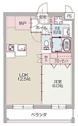 仮)杉山マンション 1LDKの間取図画像