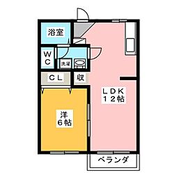 ルミナス21A 1LDKの間取図画像