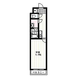プランドールエス 1Kの間取図画像
