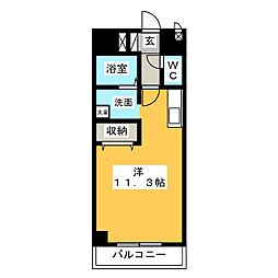 エクレール ワンルームの間取図画像