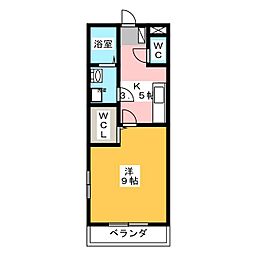 パティオフエンテ 1Kの間取図画像
