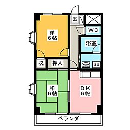 ドミール五月 2DKの間取図画像