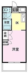M・ステージ伊山 1DKの間取図画像