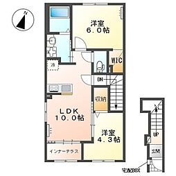 サンプレスII 2LDKの間取図画像