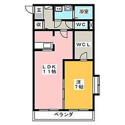 エスポワール 1LDKの間取図画像