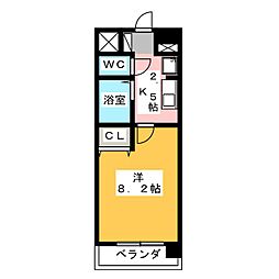 クレアトゥール松乃 1Kの間取図画像