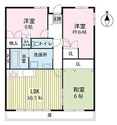 コーポしろがね 3LDKの間取図画像