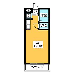 コーポラスアサヒ ワンルームの間取図画像