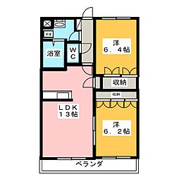 RoseGarden長塚1 2LDKの間取図画像