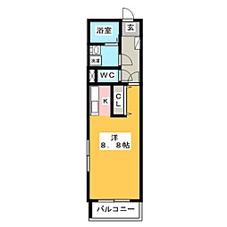 Refinado ワンルームの間取図画像