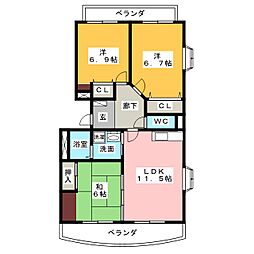 千寿MSA 3LDKの間取図画像