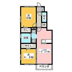 グランメール 2LDKの間取図画像
