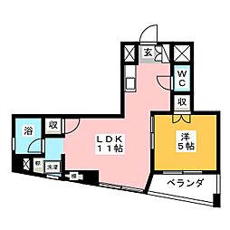 プライム21 1LDKの間取図画像