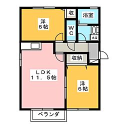 サンボナールD 2LDKの間取図画像