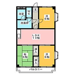 アメニティハイツヤマモト 3LDKの間取図画像