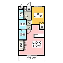 エイトスター大岡 1LDKの間取図画像