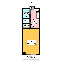 ミルフォートK 1Kの間取図画像