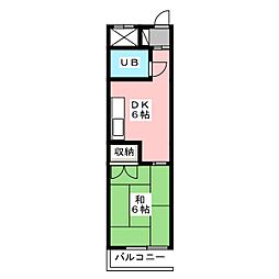 パスコグランドマンション沼津 1DKの間取図画像