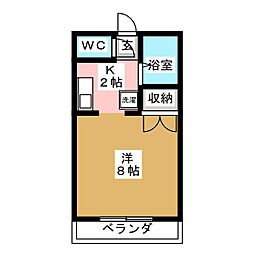 ツインパークせせらぎ西館 ワンルームの間取図画像