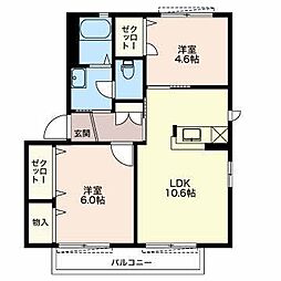 ソレーユエム 2LDKの間取図画像