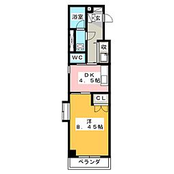 パーク末広 1DKの間取図画像