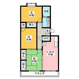コーポ仲田 3LDKの間取図画像