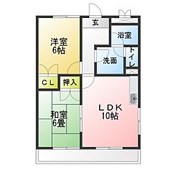 メゾンフロント1 2LDKの間取図画像