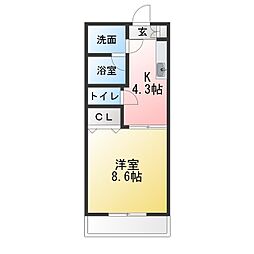 ヴェルデコート 1Kの間取図画像