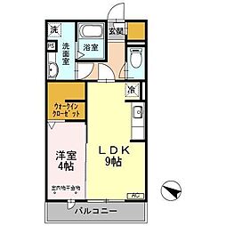 アーバンウェル 1LDKの間取図画像