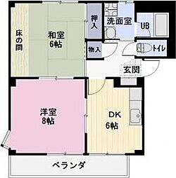 SurplusSubaru 2DKの間取図画像