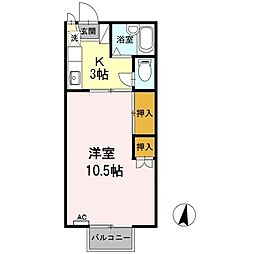 メゾン・エスポワール 1Kの間取図画像