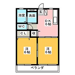 ハートランドタチバナ 2DKの間取図画像