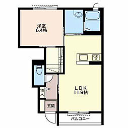 ラフィネ 1LDKの間取図画像
