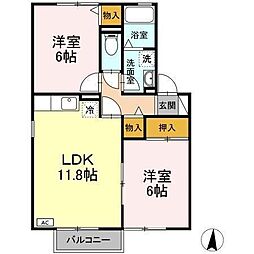 グランシャリオ2A 2LDKの間取図画像