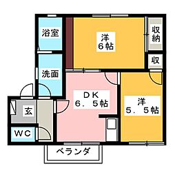 フローラサノ 2DKの間取図画像