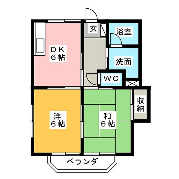 ルーエンハイム ｜静岡県掛川市緑ケ丘２丁目(賃貸アパート2DK・1階・41.72㎡)の写真 その2